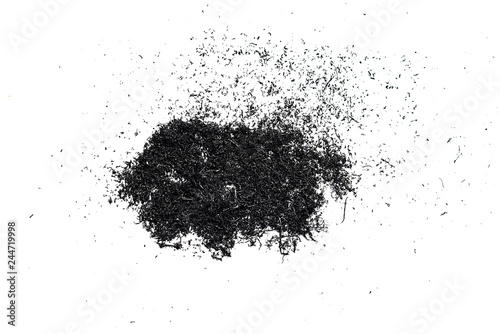 black polymer particles on a white background. texture