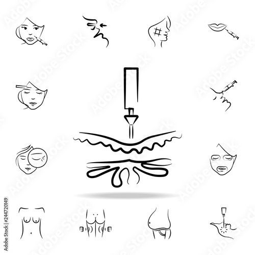 skin botox icon. Detailed set of anti-aging procedure icons. Premium graphic design. One of the collection icons for websites, web design, mobile app