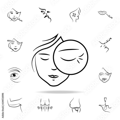 wrinkles on the eyes icon. Detailed set of anti-aging procedure icons. Premium graphic design. One of the collection icons for websites, web design, mobile app