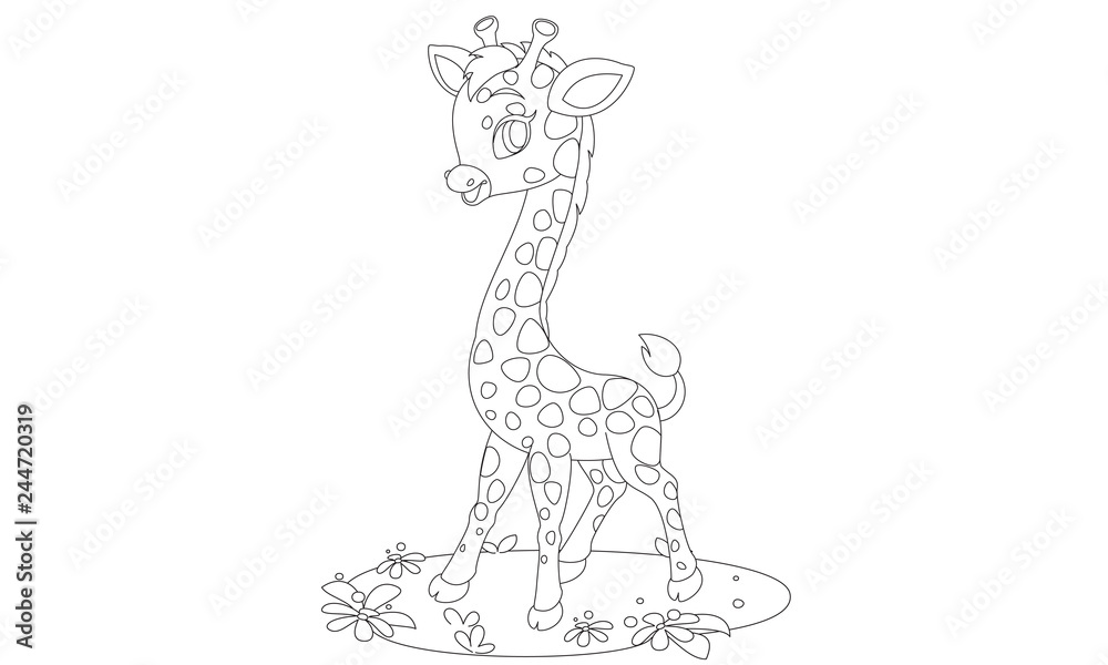 Graphical Sketch of Giraffe Isolated on White Background,vector  Illustration Stock Image - Image of color, graphical: 172799701