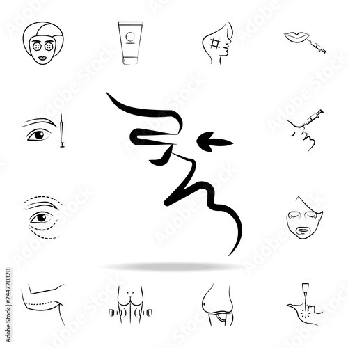 surgery on nose icon. Detailed set of anti-aging procedure icons. Premium graphic design. One of the collection icons for websites, web design, mobile app