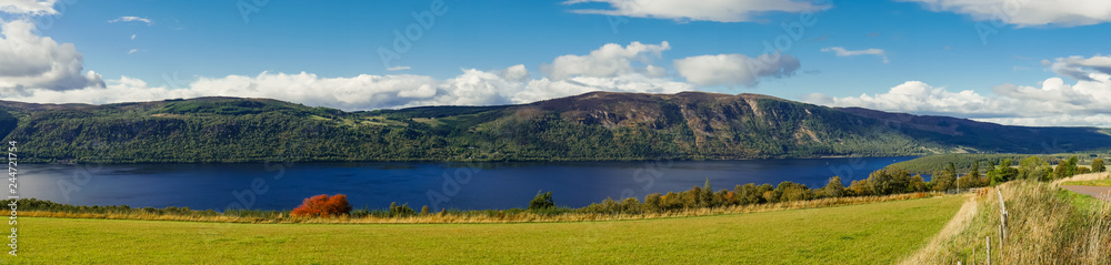 Panaramic view on Loch Ness, Scotland UK