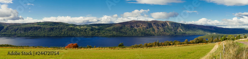 Panaramic view on Loch Ness, Scotland UK