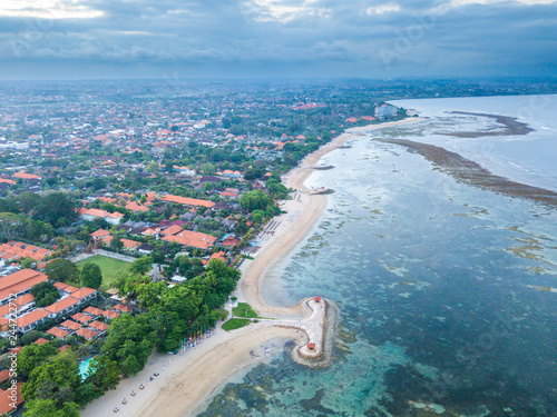 Beach with aerial view at Bali, Indonesia.