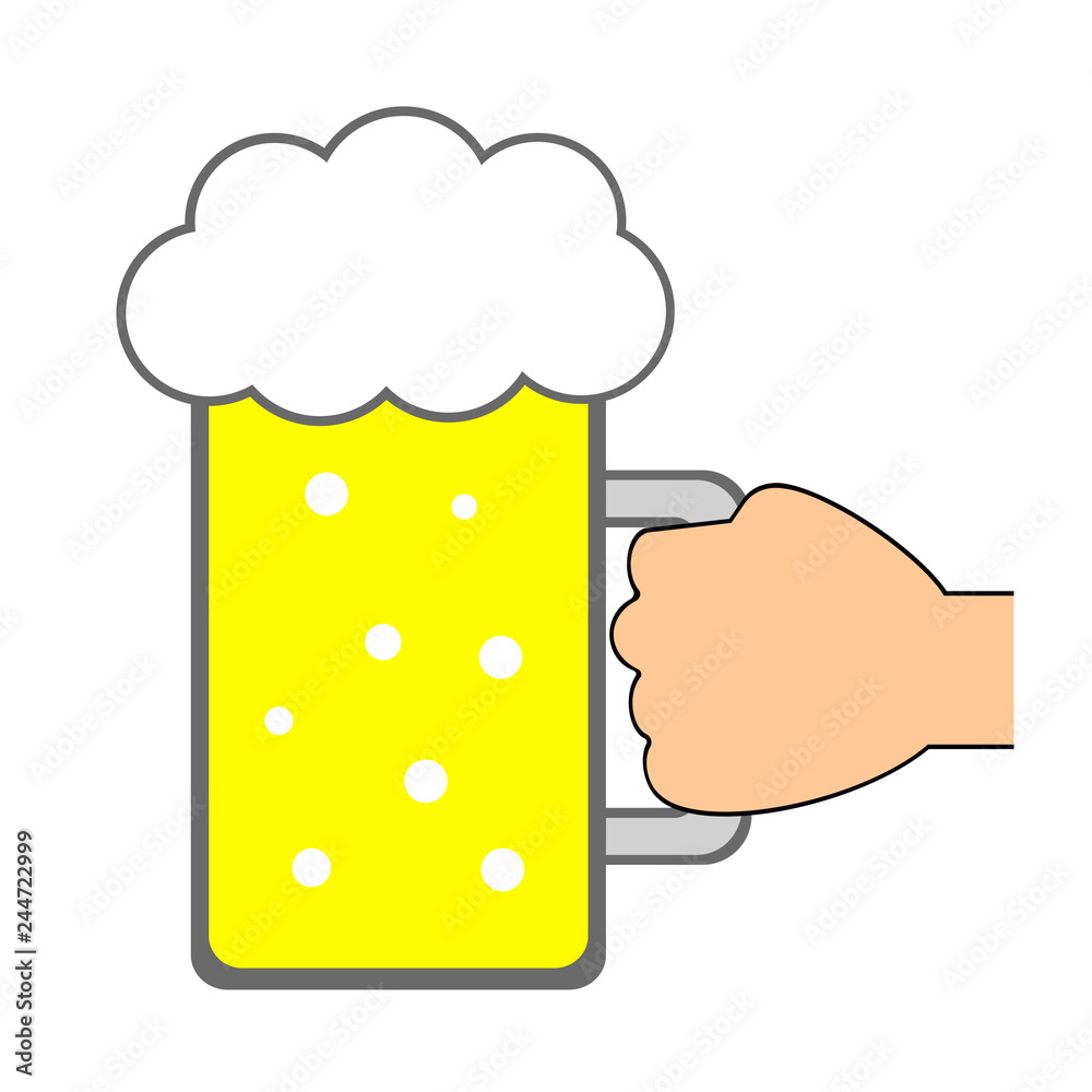 手に持ったビールジョッキ Stock イラスト Adobe Stock