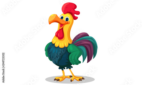 Rooster standing vector illustration