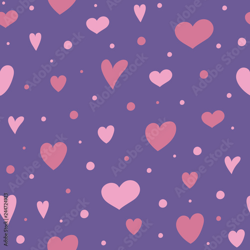 Beautiful background with hearts - seamless pattern. Valentine's Day, Mother's Day and Women's Day. Vector