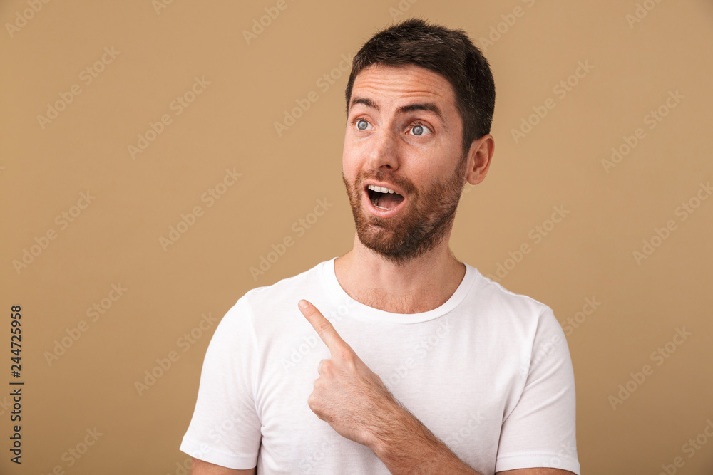 Portrait of a surprised young man casually dressed Portrait of a surprised young man casually dressed