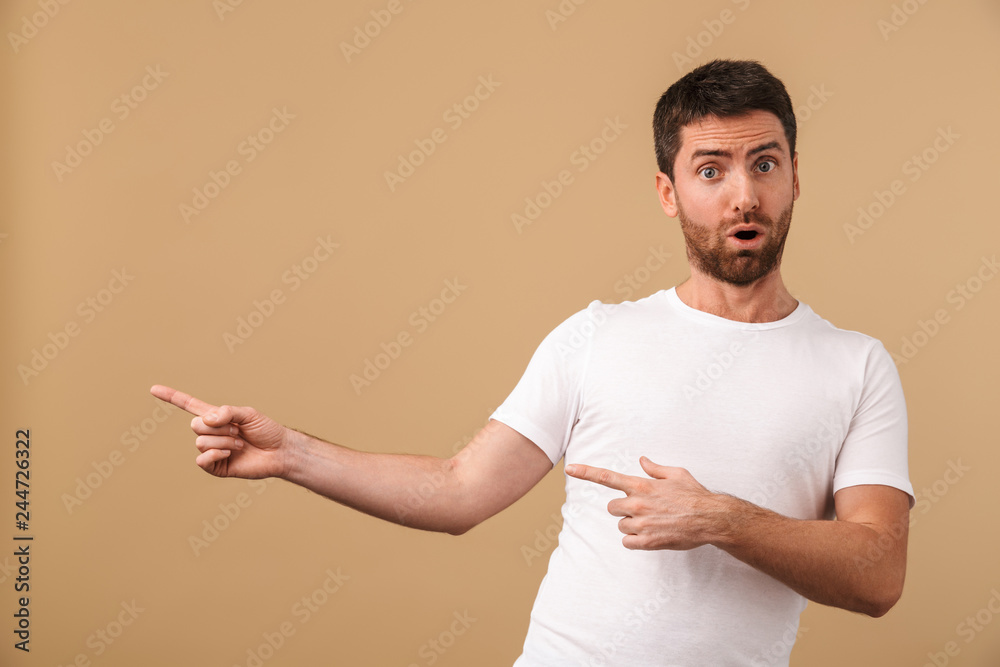Portrait of a surprised young man casually dressed Portrait of a surprised young man casually dressed