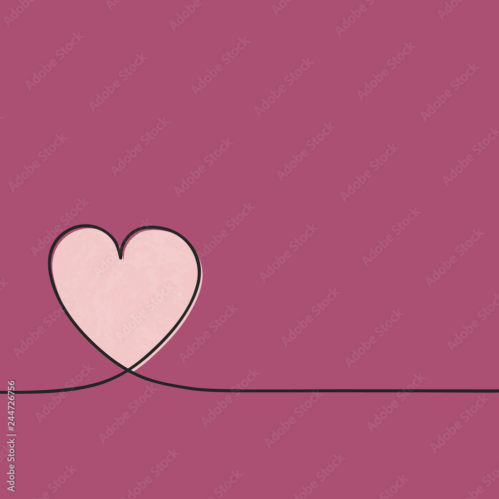 Template of a card with cute heart. Mother's Day, Women's Day and Valentine's Day. Vector