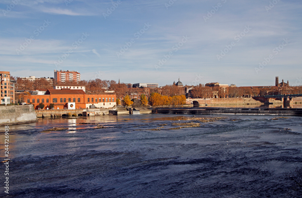 the riverside of river Garonne in city Toulouse the riverside of river Garonne in city Toulouse
