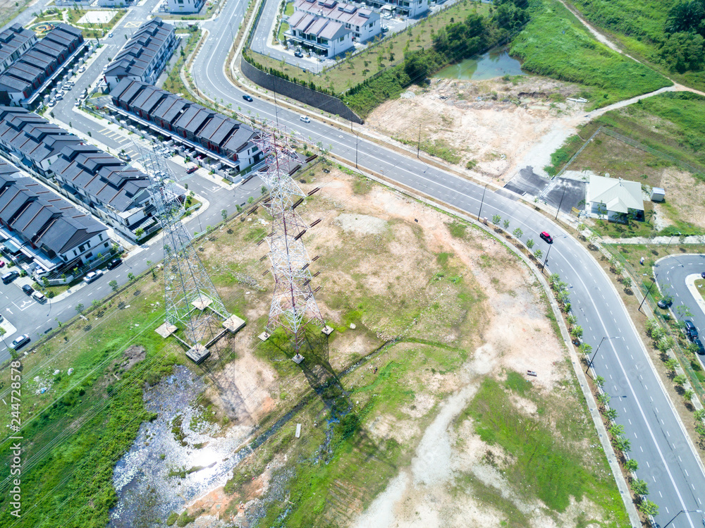 Fototapeta premium Aerial view of residential houses.