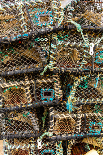 Lobster Pots stacked on Harbour Quayside -1