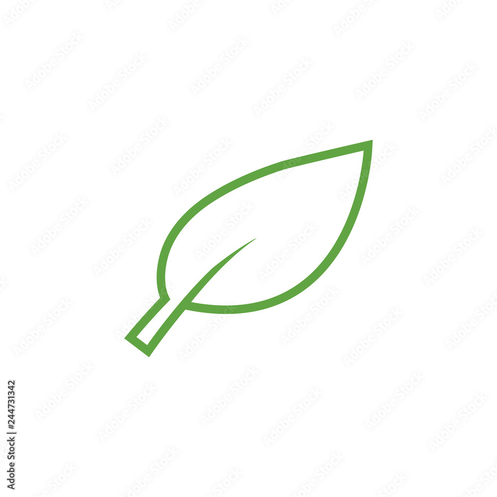Green leaf icon graphic design template vector