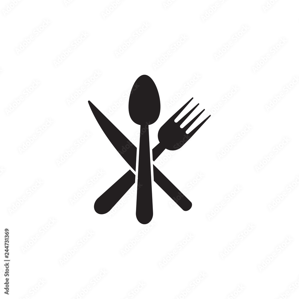 Spoon, knife, fork icon graphic design template vector Spoon, knife, fork icon graphic design template vector