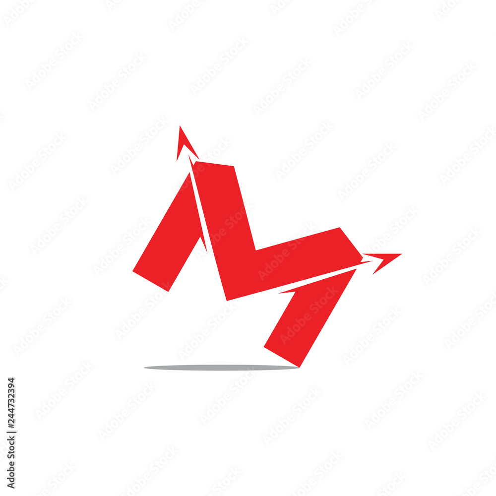 letter mv simple geometric motion arrow logo vector letter mv simple geometric motion arrow logo vector