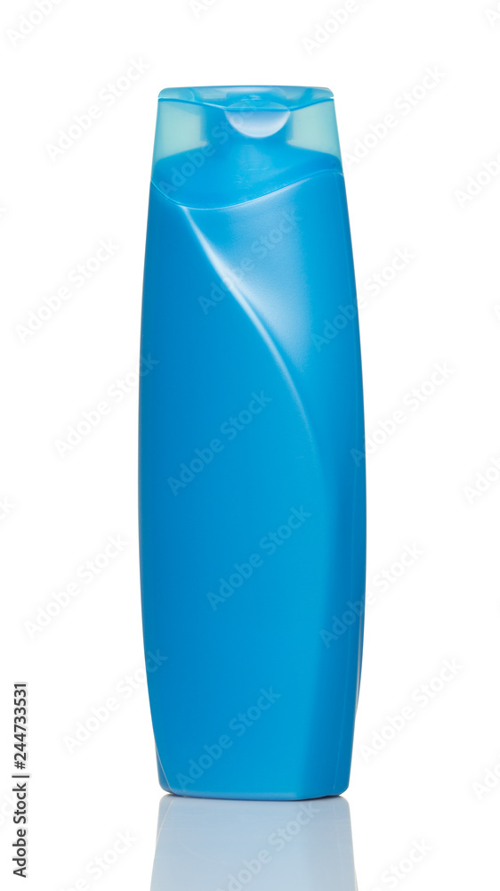 Blue shower gel bottle isolated on white background Blue shower gel bottle isolated on white background