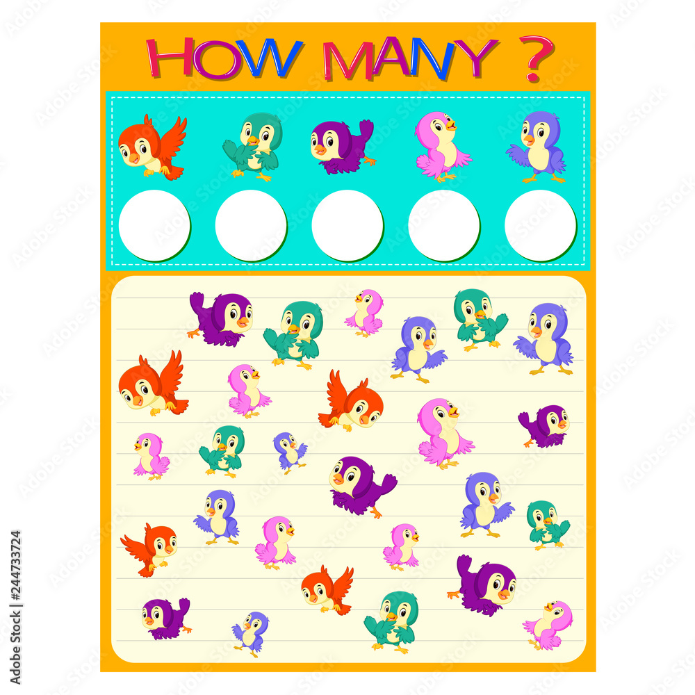 How many worksheet with many birds How many worksheet with many birds