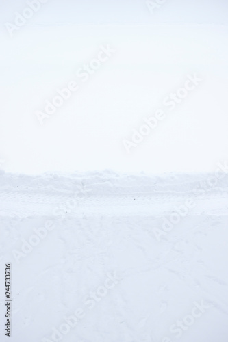 Winter landscape with snowfall and snowdrifts. snow removal in Gatchina Park © wolfness72