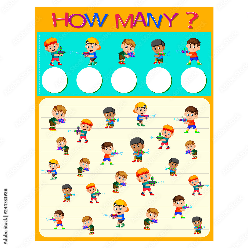 How many worksheet with many kids