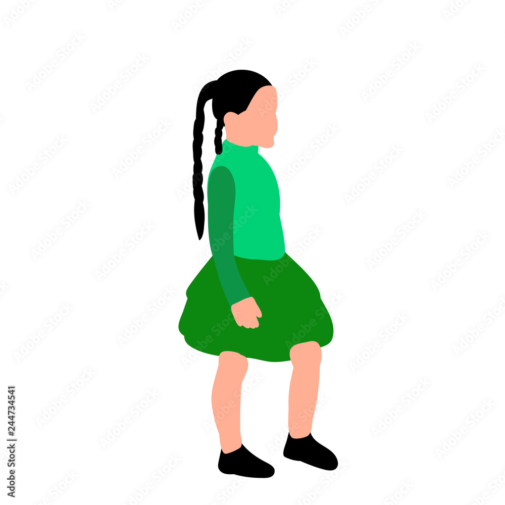 white background, faceless child, girl