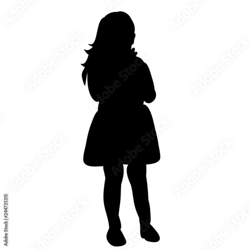 silhouette of a child girl