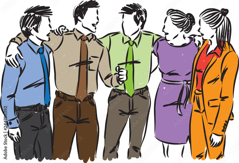 Fototapeta premium business people together vector illustration