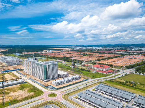 Aerial view of residential development. Industry concept.