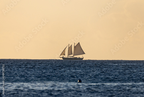 Saint Vincent and the Grenadines, gaff rigged sailboat photo