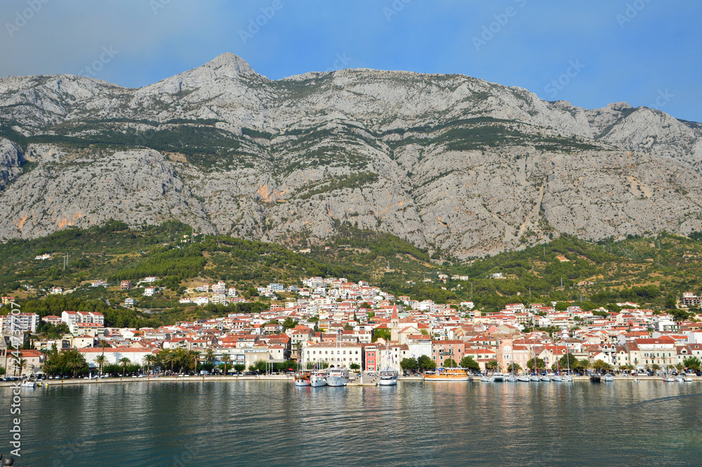 The tourist town of Makarska in Croatia