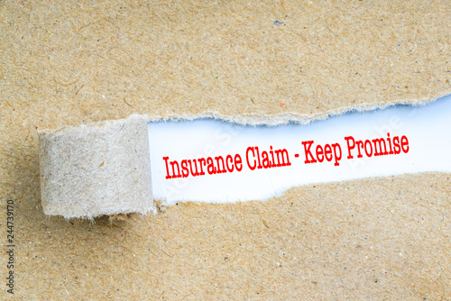 Insurance with red text. photo