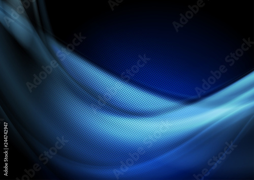 Dark blue abstract smooth flowing waves background