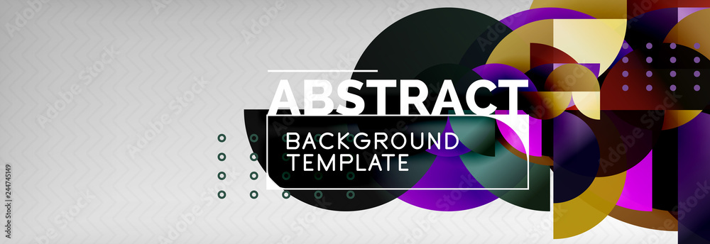 Naklejka premium Circle background abstract. Trendy shapes composition