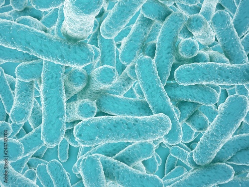 blue bacteria on blue background