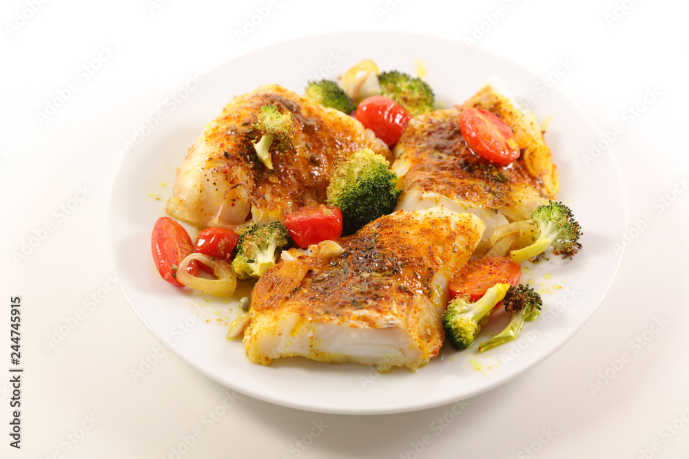 fish with spice and vegetable