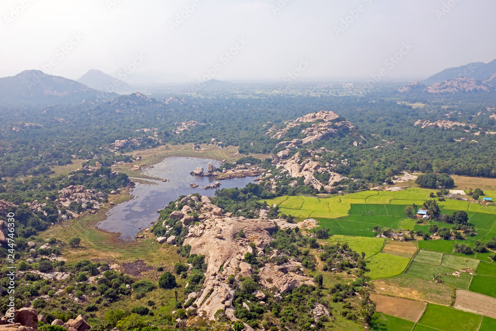 Obraz premium View from Gingee Fort, Thiruvannamalai in Tamil Nadu India