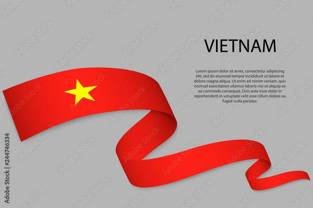 Waving ribbon or banner with flag Waving ribbon or banner with flag