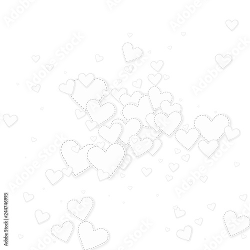 White heart love confettis. Valentine's day explos