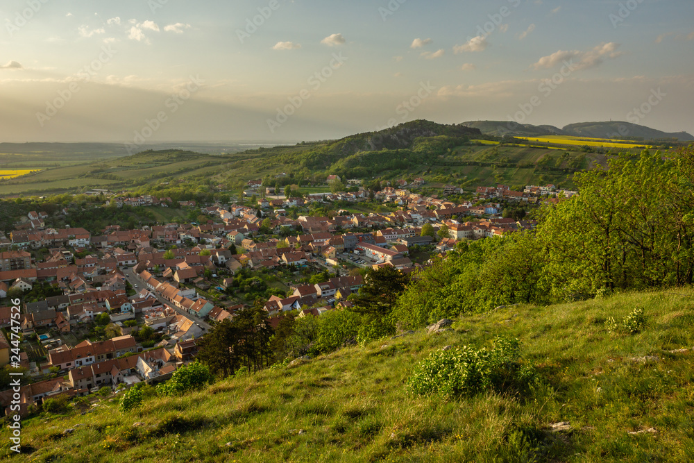 View from holy hill on the Mikulov city, Moravia, Czech Republic
