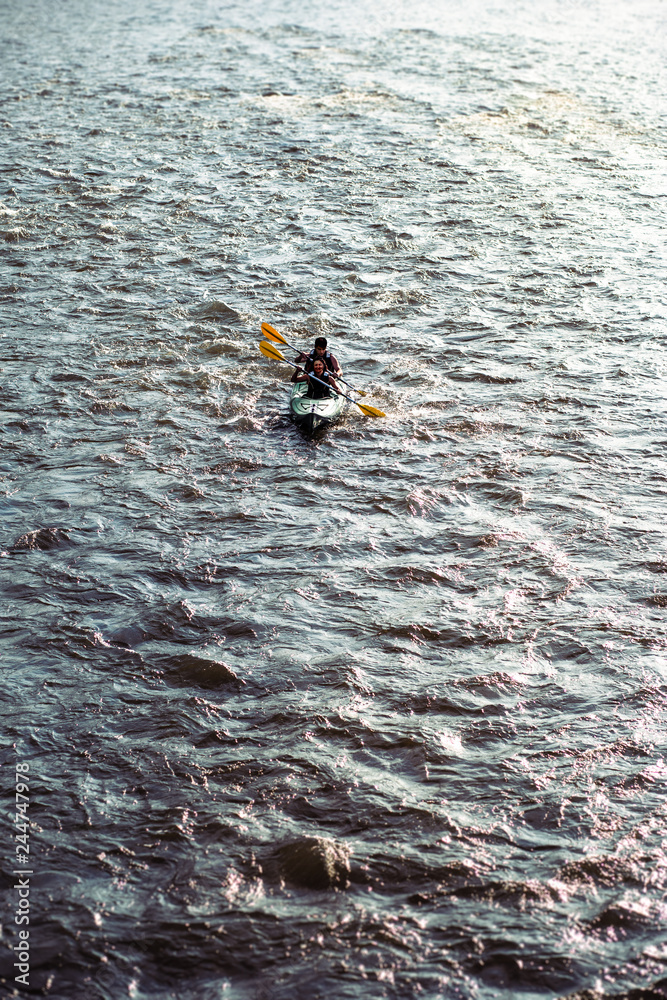 People kayaking on the Dunajec river
