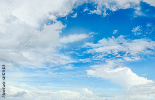 blue sky with clean white clouds landscape