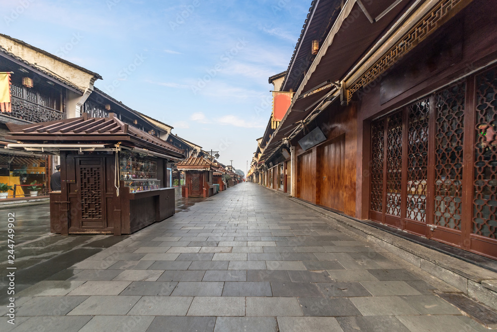Qinghefang ancient street view in Hangzhou city Zhejiang province China Qinghefang ancient street view in Hangzhou city Zhejiang province China