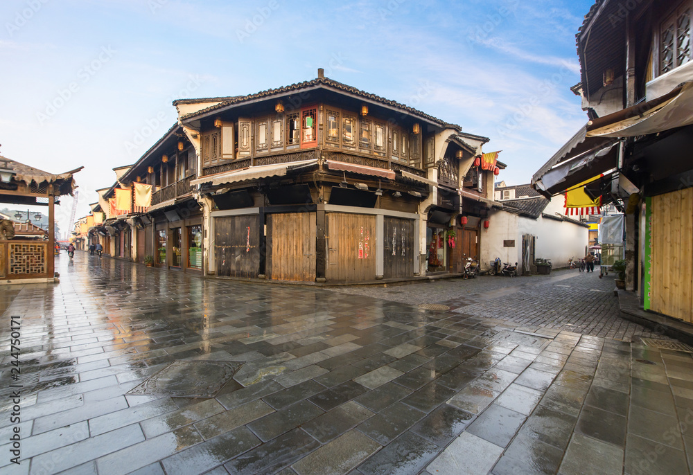 Fototapeta premium Qinghefang ancient street view in Hangzhou city Zhejiang province China