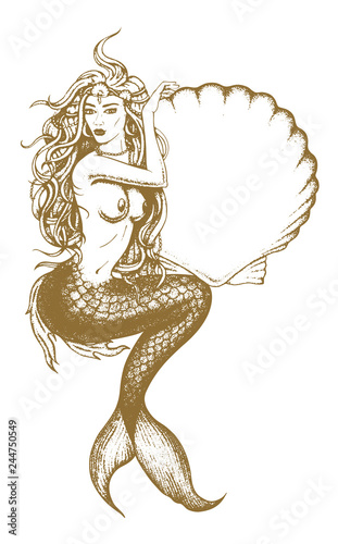 Mermaid drawing by hand