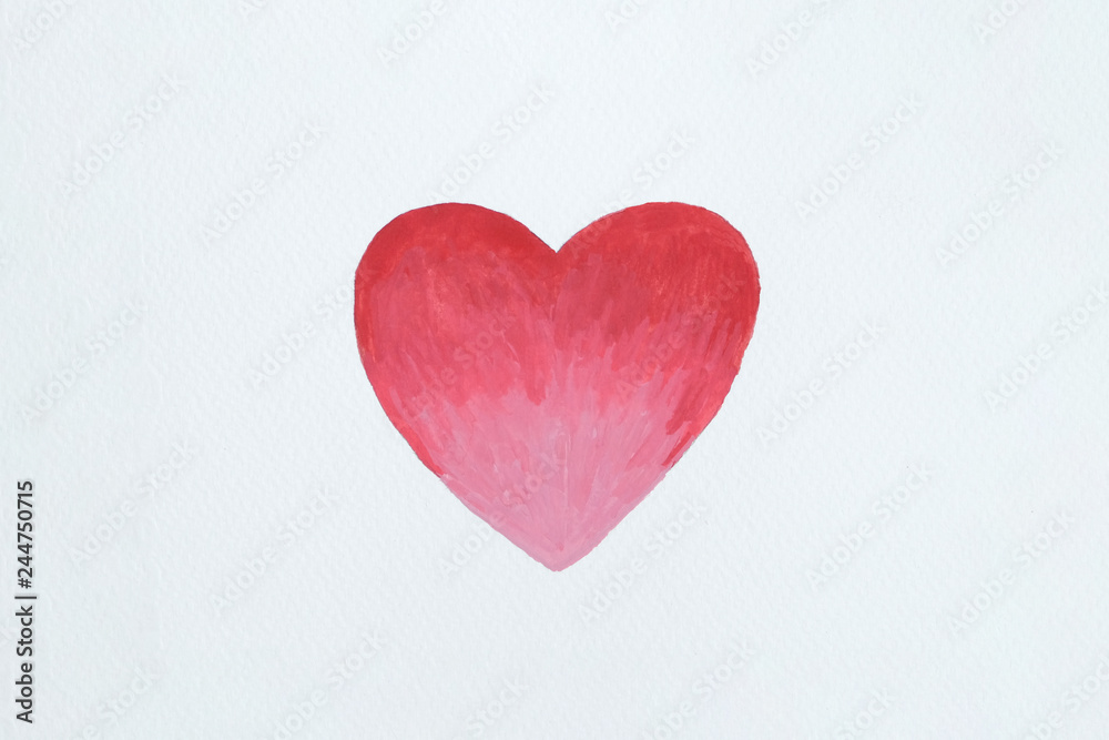 Abstract heart shape, watercolor love background for valentine concepts, Illustration, a hand draw . Isolated on white background