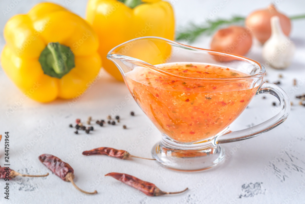 Thai sweet and sour sauce with ingredients Thai sweet and sour sauce with ingredients