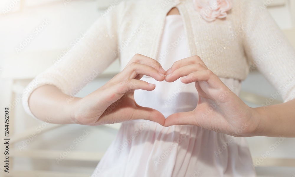 Obraz premium Hands making a heart shape.Valentine's day concept background.