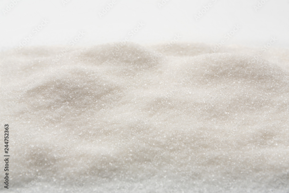 White sugar texture, sweet background, copy space White sugar texture, sweet background, copy space