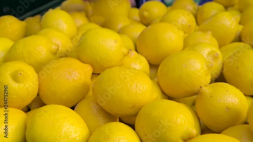 Colorful Lemons In Market