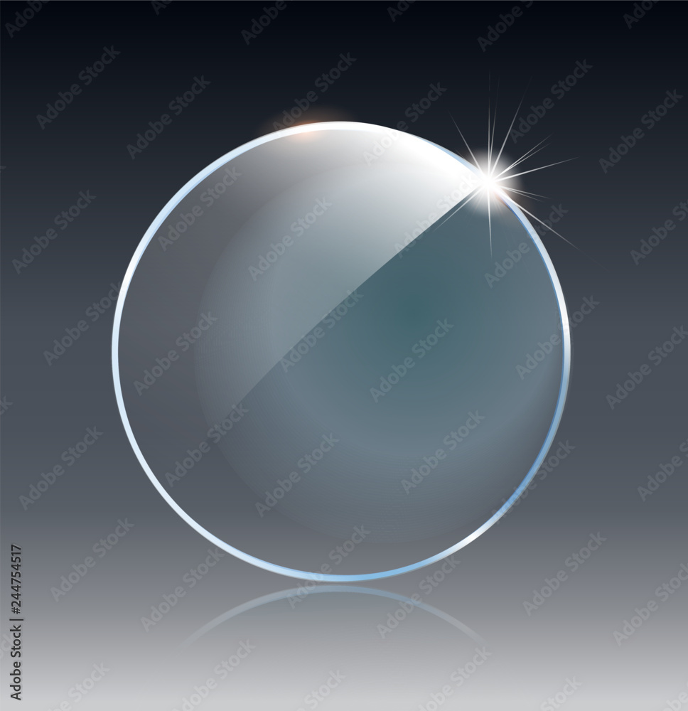 Glass trophy award. Vector award on gray background .Realistic 3D design. Vector transparent object.
